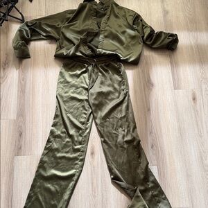 Fashion Nova Olive Green Straight Leg Pants